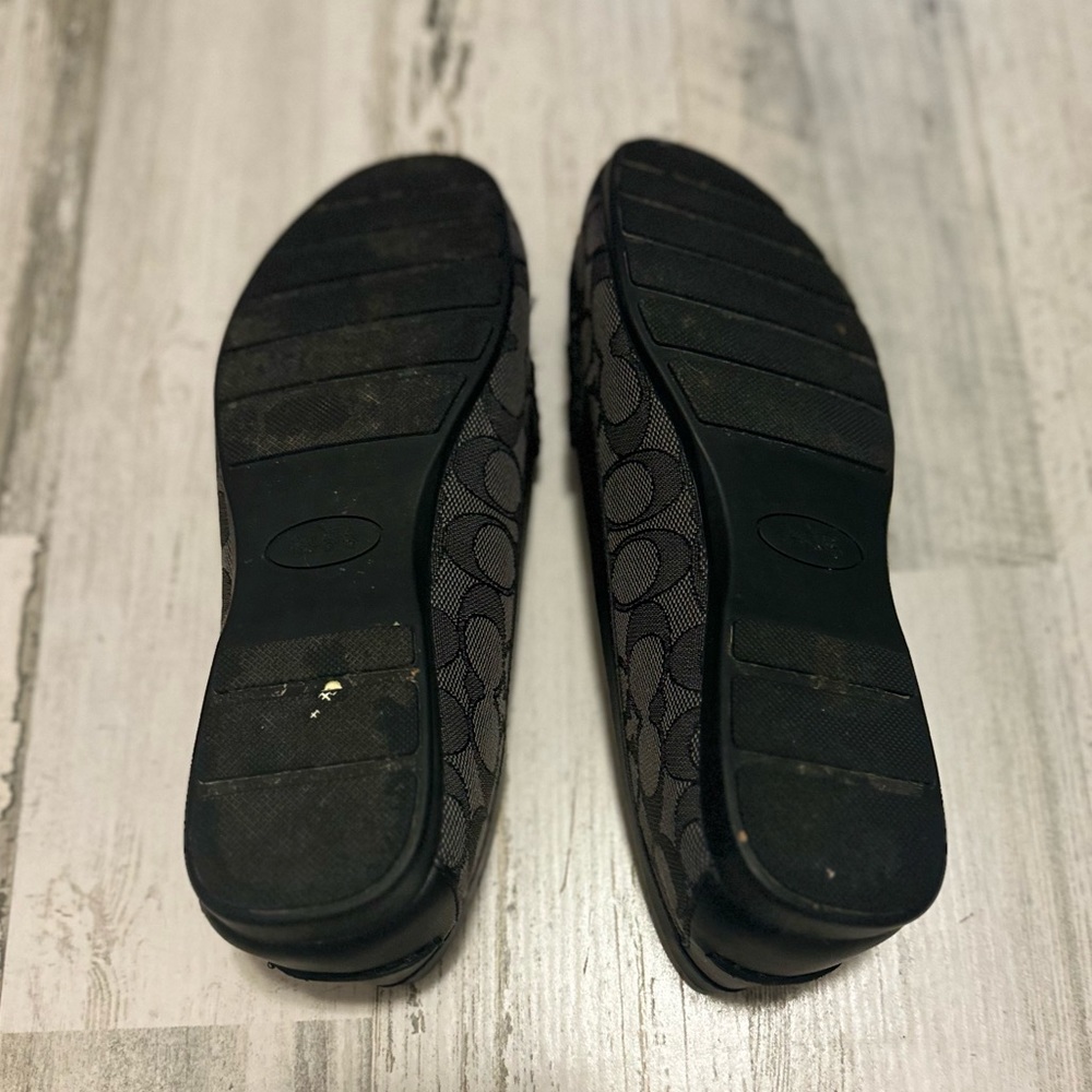 Coach Women's Black Signature Canvas Driving Loafers - Picture 2 of 6